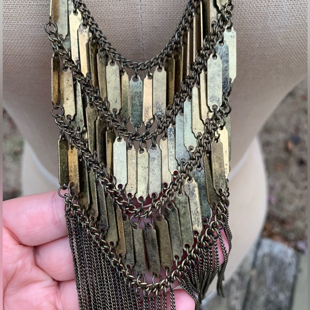 Chain Mail Fringe Statement Necklace - Picture 12 of 13